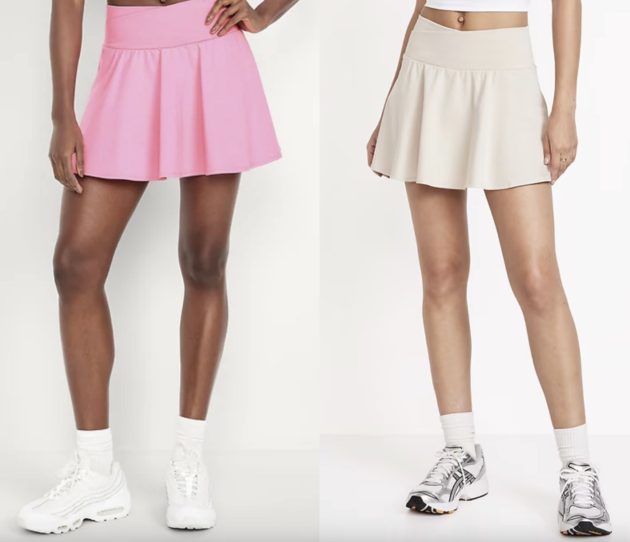 Previous Navy Ladies’s Excessive-Waisted CloudComfy Skort solely $15, plus extra!
